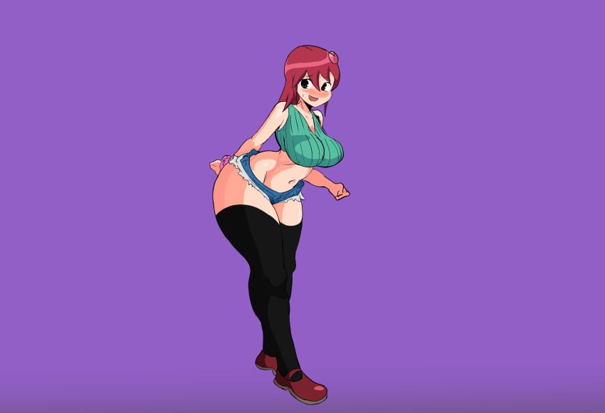 1girls edit mary_janes mayl_sakurai mega_man mega_man_battle_network red_hair skimpy_clothes solo woohyoot