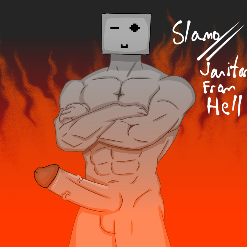 bara big_penis fire gay grey_skin janitor_from_hell_(jtoh) juke's_towers_of_hell kendrick_nsfw male muscular_male roblox roblox_game slamo_(jtoh) source_request wink