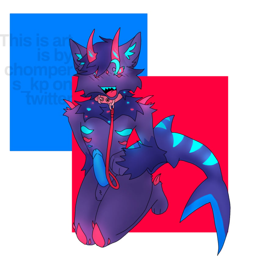 anthro chompers_(f1bro) chompers_kp collar dick f1bro hybrid kaiju_paradise leash leash_and_collar male old_character_design original_character roblox roblox_game source_request tagme watermark