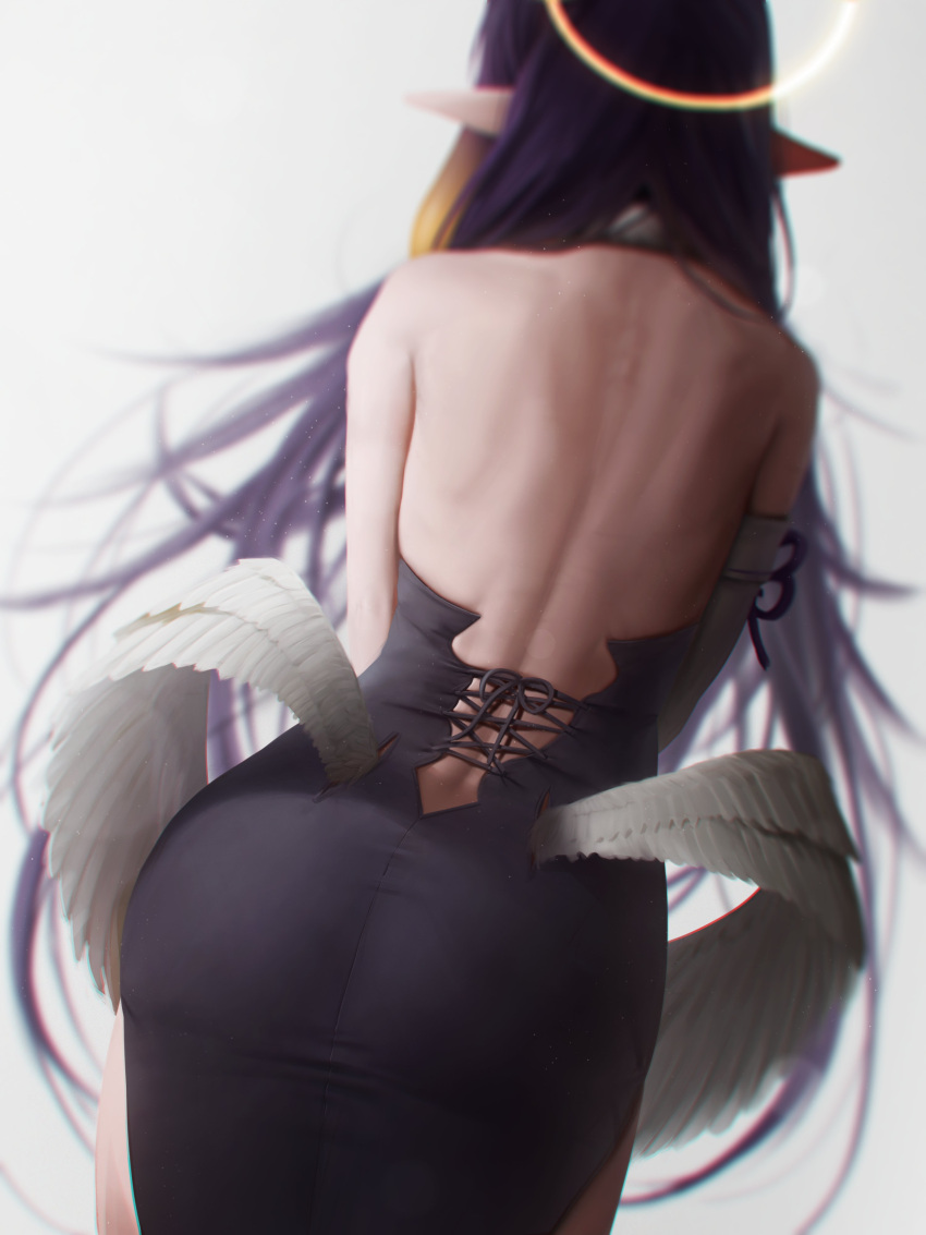 angel_halo ass ass_in_dress ass_visible_through_clothes back back_view big_ass clothing eldritch eldritch_being female halo hololive hololive_english hololive_myth ninomae_ina'nis numanoan tight_clothing virtual_youtuber