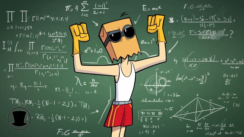 alternate_version_available boxers cartoon_network dr._flug_(villainous) gloves goggles human looking_at_viewer male male_only official_art paper_bag pose screenshot screenshot_edit skinny skinny_male tank_top underwear villainous