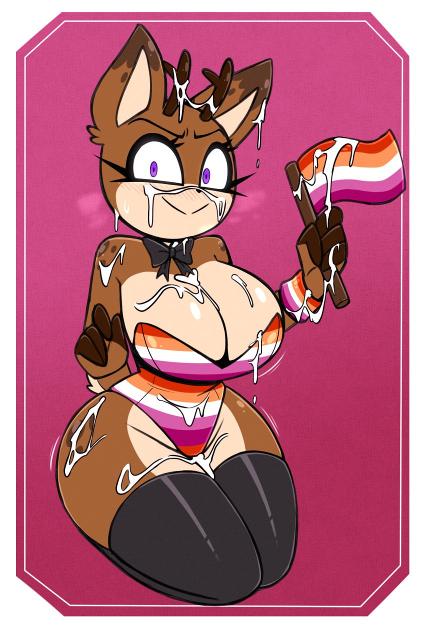 /// 1female 1girl 1girls 2022 2_horns 2d 2d_(artwork) 2d_artwork after_bukkake after_cumshot after_sex anthro anthro_sub big_breasts big_ears big_eyelashes big_eyes big_hips big_tits bowtie child_bearing_hips cum cum_covered cum_on_body cum_on_breasts cum_on_face cum_on_horn cum_on_thighs deer_girl femsub framed furry holding_flag holding_object kneeling leggings lesbian_conversion lesbian_focus lesbian_pride_colors lgbt_pride looking_at_viewer magenta_background maledom nelljoestar oc off_screen_male_character offscreen_character offscreen_male orientation_play original original_character pride_color_clothing pride_color_flag purple_eyes quivering_legs simple_background steamy_breath submissive submissive_anthro submissive_female thick_thighs thigh_highs thighhighs wide_hips winter_(nelljoestar)