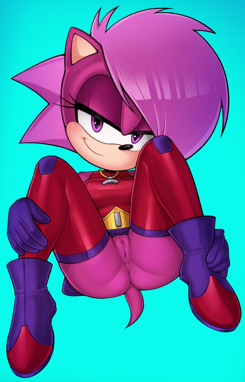 1girls asshole female female_only loodncrood pussy red_legwear solo solo_female sonia_the_hedgehog sonic_(series) sonic_the_hedgehog_(series) thighhighs