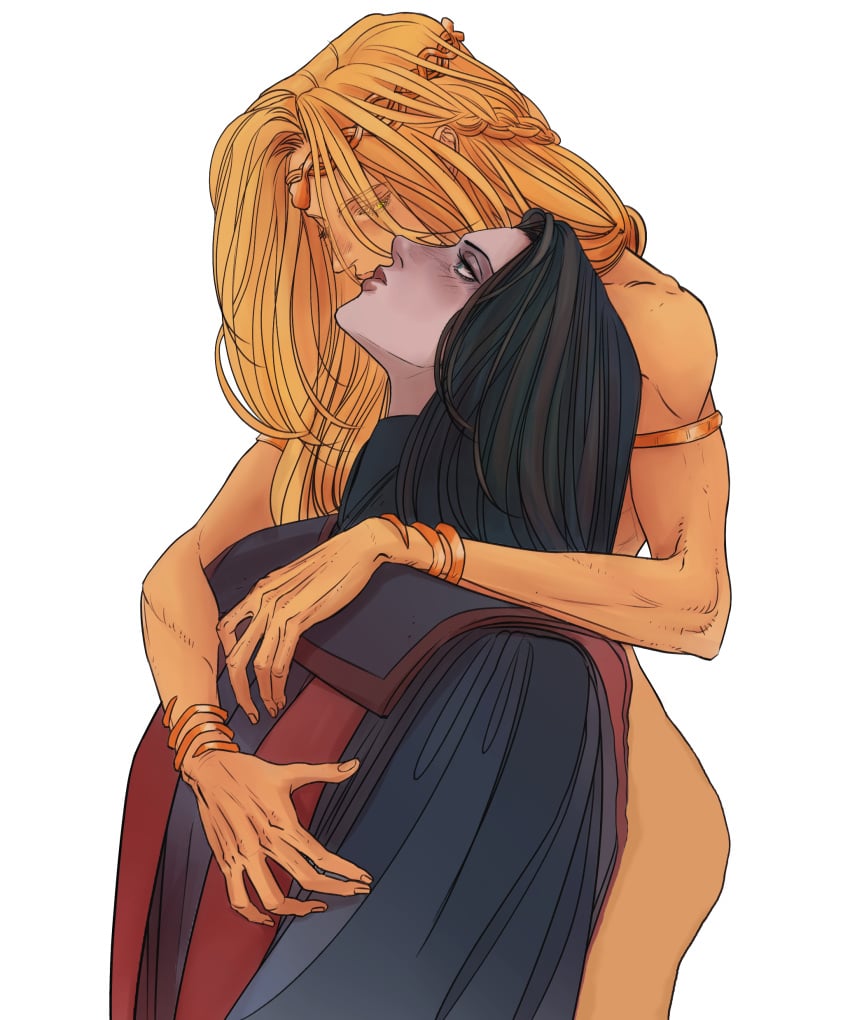 2girls big_ass clothed_female_nude_female couple elden_ring female female_only fromsoftware hugging hugging_from_behind marceline2174 nude_female nude_female_clothed_female queen_marika_the_eternal rennala_queen_of_the_full_moon sfw_version sfw_version_available yuri