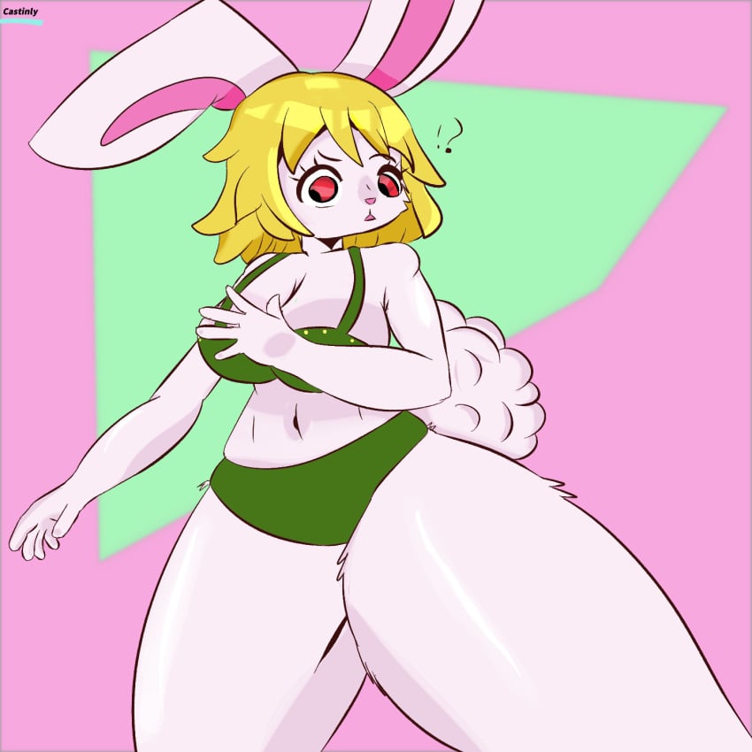 anthro big_breasts blonde_hair bra breasts bunny_ears bunny_girl bunny_tail carrot_(one_piece) castinly curvy female female_only furry furry_only one_piece short_hair slim thick_thighs underwear