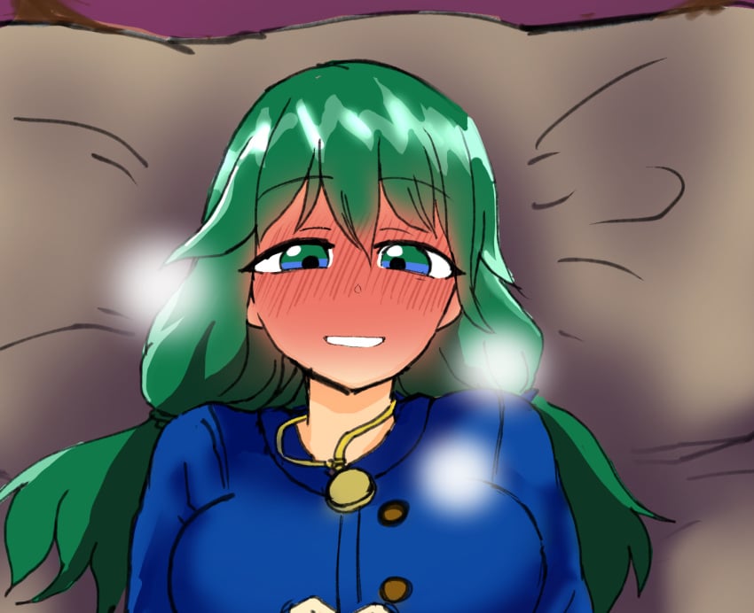 1girls aven_(artist) big_breasts blush blush blushing_profusely caroline_(stardew_valley) female female_only green_eyes happy pov pov_eye_contact smile smiling_at_viewer solo solo_female stardew_valley