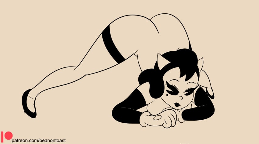 alice_angel ass_in_air beanontoast bendy_and_the_ink_machine breast_press female jack-o_pose thigh_strap