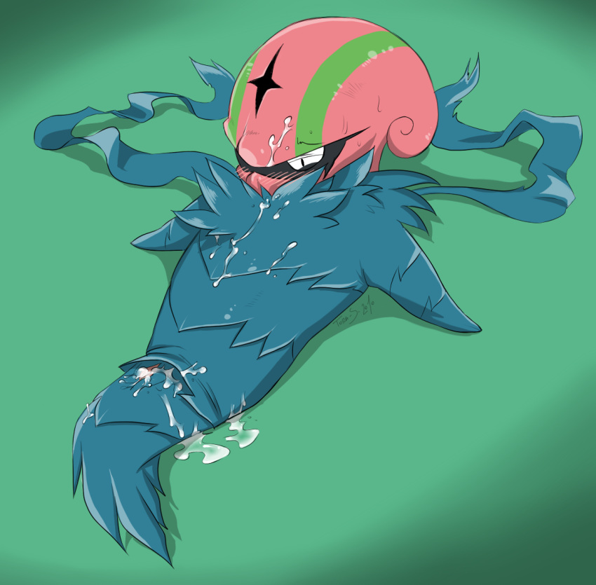 accelgor after_sex blush color cum female female_only nintendo pokemon pussy solo source_request tagme tora-shiromaru vulva year_request