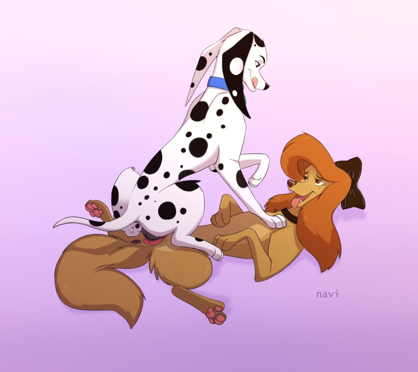 101_dalmatian_street 101_dalmatians 1futa 2girls delilah_(101_dalmatians) disney disney_xd dixie_(fox_and_the_hound) female/female female_on_bottom female_on_top feral futa_on_female futanari navi_(artist) pussy the_fox_and_the_hound the_fox_and_the_hound_2