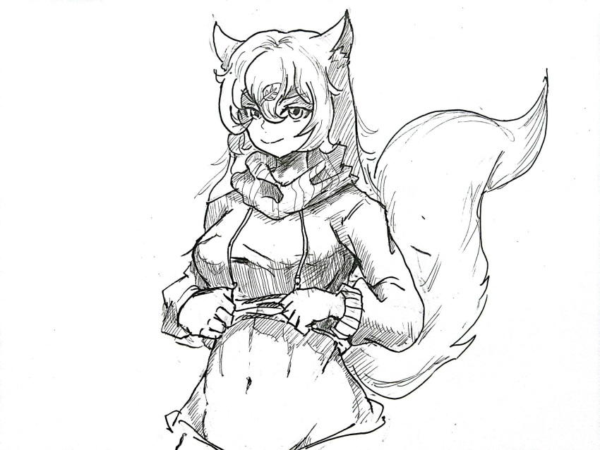 female fox hint moxia teenage_girl white_hair