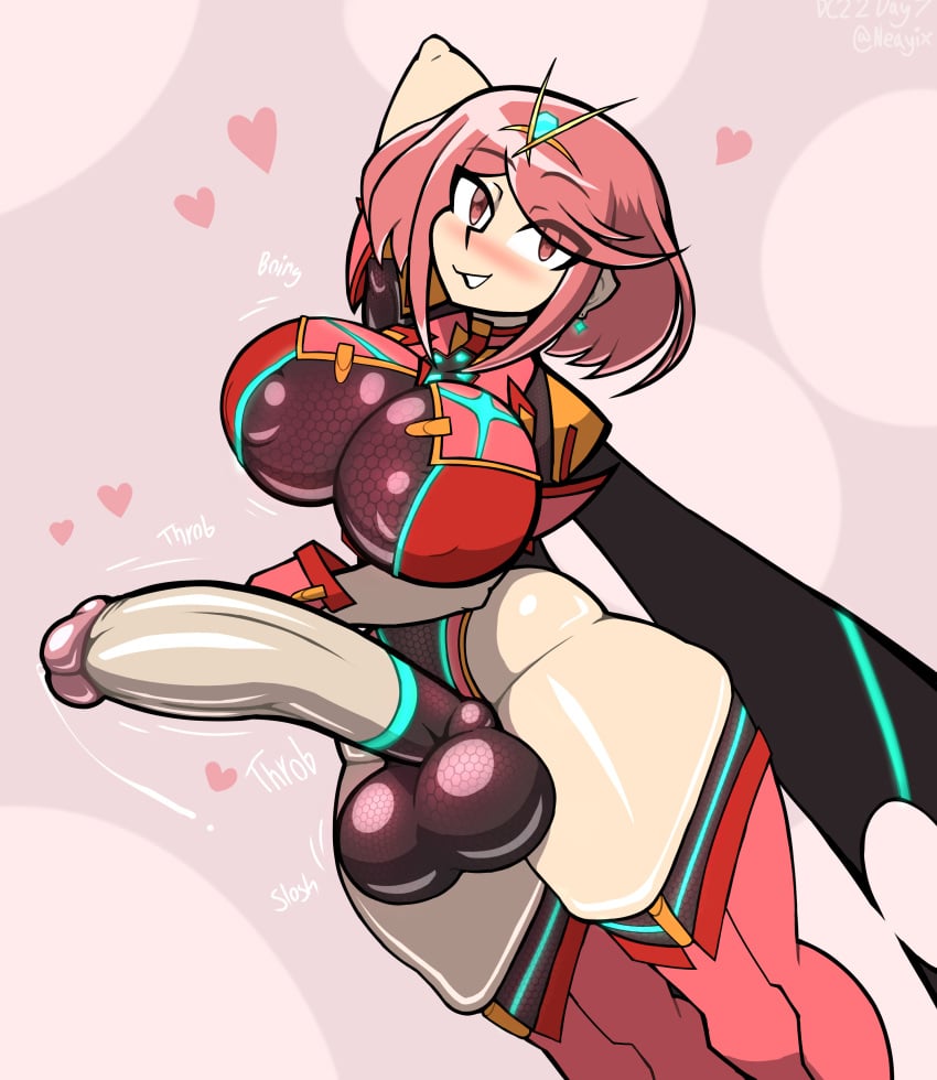 1futa 2022 balls big_breasts big_penis breasts clothed clothing erection futa_only futanari huge_balls huge_breasts huge_cock human light-skinned_futanari light_skin medium_hair mostly_clothed neayix penis pyra red_hair skindentation solo standing testicles thick_thighs thighhighs wide_hips xenoblade_(series) xenoblade_chronicles_2