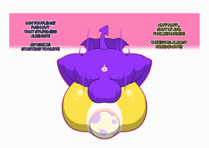 anal anal_sex animated anthro anus bandai_namco digiegg digimon digimon_(species) duo egg egg_laying female genitals gif impmon male penetration pr-egg-nant pregnant pregnant_female pussy raised_tail renamon simple_background text