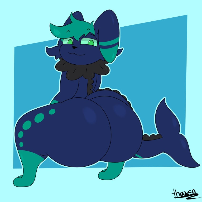 ass big_ass bubble_butt eeveelution huge_ass looking_at_viewer male_meowstic meowstic nintendo pokémon_(species) pokemon pokemon_(species) tagme text thick_thighs thighs thixxen vaporeon