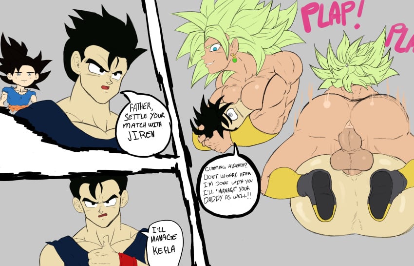 1futa 2boys anal asshole balls big_ass big_breasts big_penis black_eyes black_hair blue_eyes breast_sucking breastfeeding_during_sex dragon_ball dragon_ball_super earrings futa_on_male futadom futanari green_hair instant_loss_2koma kefla legendary_super_saiyan light_skin malesub mating_press monkeypeen muscular_futanari penis_in_ass son_gohan son_goku super_saiyan super_saiyan_2 tan-skinned_futanari testicles thick_thighs ultra_instinct