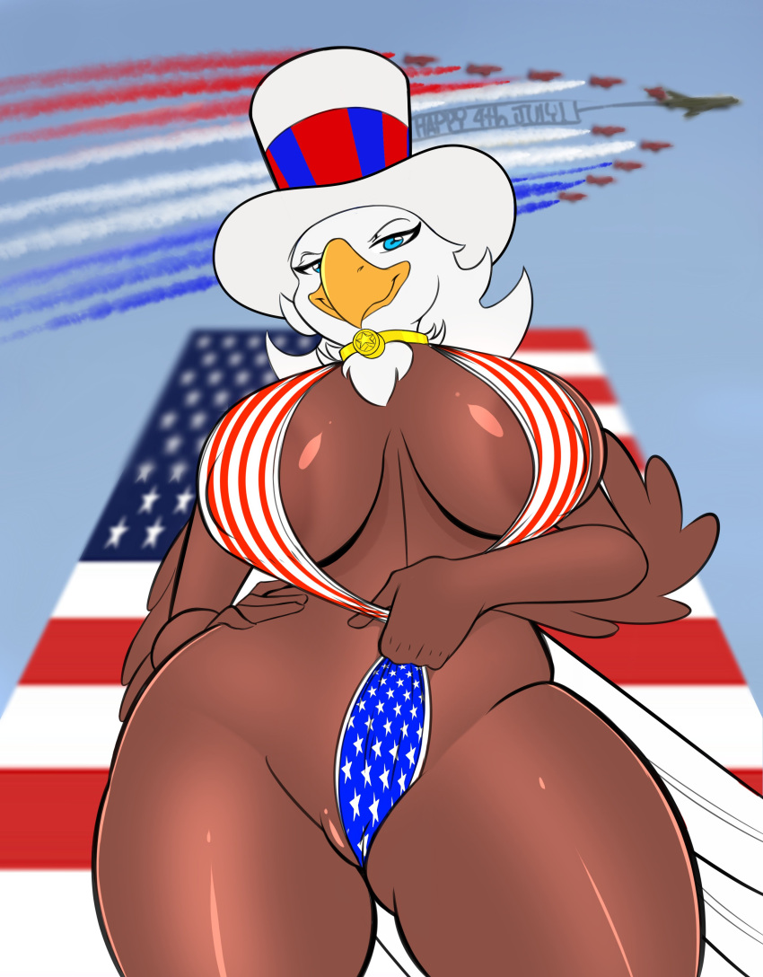 1girls 4th_of_july american american_eagle american_flag big_breasts blue_smoke breasts brown_body child_bearing_hips female freeda_(himynameisnobody) jet red_smoke seii3 tagme thick_thighs white_smoke wide_hips