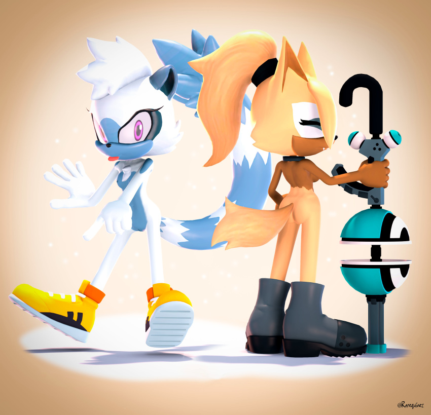 2girls 3d anthro ass big_ass big_balls boobs breasts brown_fur functionally_nude functionally_nude_female furry grey_fur idw_comics idw_publishing lemur mobian_(species) nipples purple_eyes rarequinez ringed_tail sega shoes shoes_only small_breasts sonic_(series) sonic_the_hedgehog_(comics) sonic_the_hedgehog_(idw) sonic_the_hedgehog_(series) tangle_the_lemur tits tongue tongue_out whisper_the_wolf wolf wolf_ears wolf_girl wolf_humanoid wolf_tail