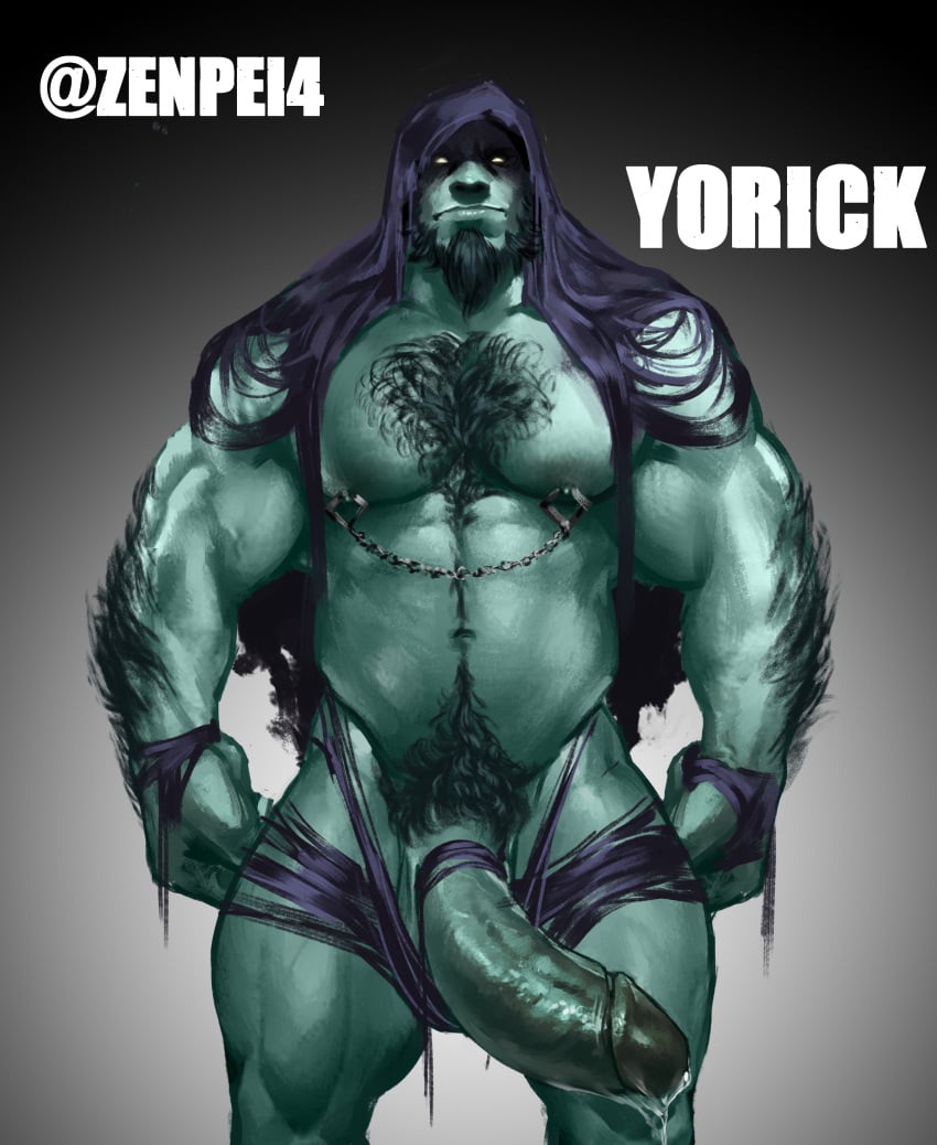 boner erection league_of_legends male male_focus male_only solo solo_male yorick zenpei