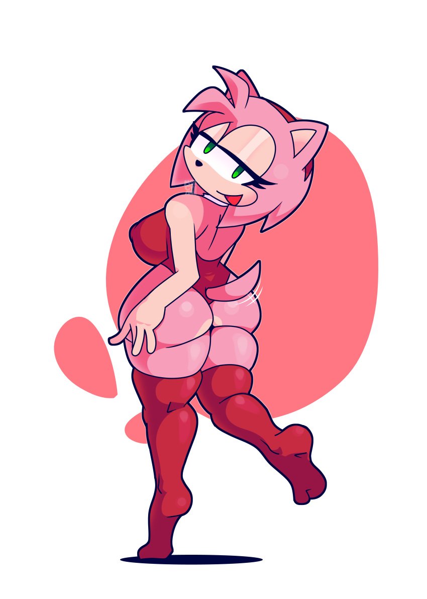 1girls alpha_channel amy_rose big_butt bikini female female_only green_eyes horaco mobian_(species) pink_fur pink_hair png sega sonic_(series) sonic_the_hedgehog_(series) stockings tail thehoraco wagging_tail