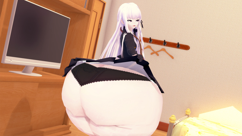 1girls 3d ass ass_body big_ass big_butt black_panties danganronpa danganronpa:_trigger_happy_havoc danganronpa_1 female female_focus female_only huge_ass huge_butt hyper_ass jinvin kirigiri_kyouko koikatsu large_ass massive_ass massive_butt panties skirt skirt_lift solo solo_female solo_focus straight_hair