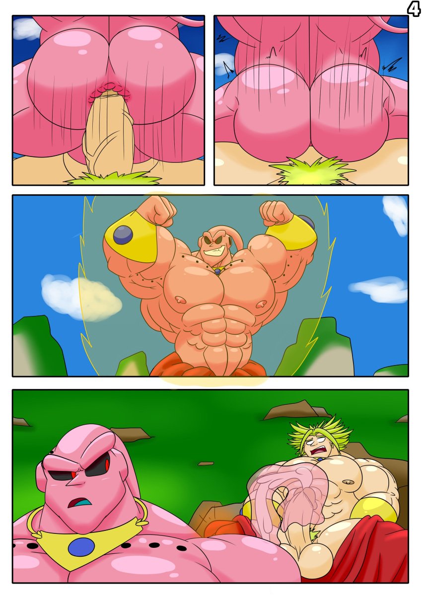 2boys anal_sex ass balls big_butt broly broly_(dragon_ball_z)_1993 cum cumming dick dragon_ball dragon_ball_z erection gay gay_sex huge_butt legendary_super_saiyan looking_at_another looking_back majin_buu male male/male male_only male_penetrated male_penetrating male_penetrating_male nipples okrizo831 pecs penetration pink_body pink_skin red_eyes riding_penis super_buu tentacle veiny_penis warrior yaoi