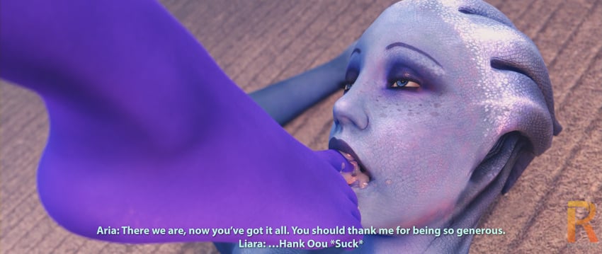 3d aria_t'loak asari asari_futanari barefoot blue_breasts blue_eyes blue_skin blue_tits breast_grab breast_squeeze breasts_out cheating cheating_girlfriend cheating_wife citadel comic_page cucked_by_futa cuckold cum cum_on_toes dialogue dominant dominant_futanari feet female futa_on_female futanari image_set liara_t'soni mass_effect netorare nipples ntr pov precum purple_skin realium3d self_upload story toe_sucking toes