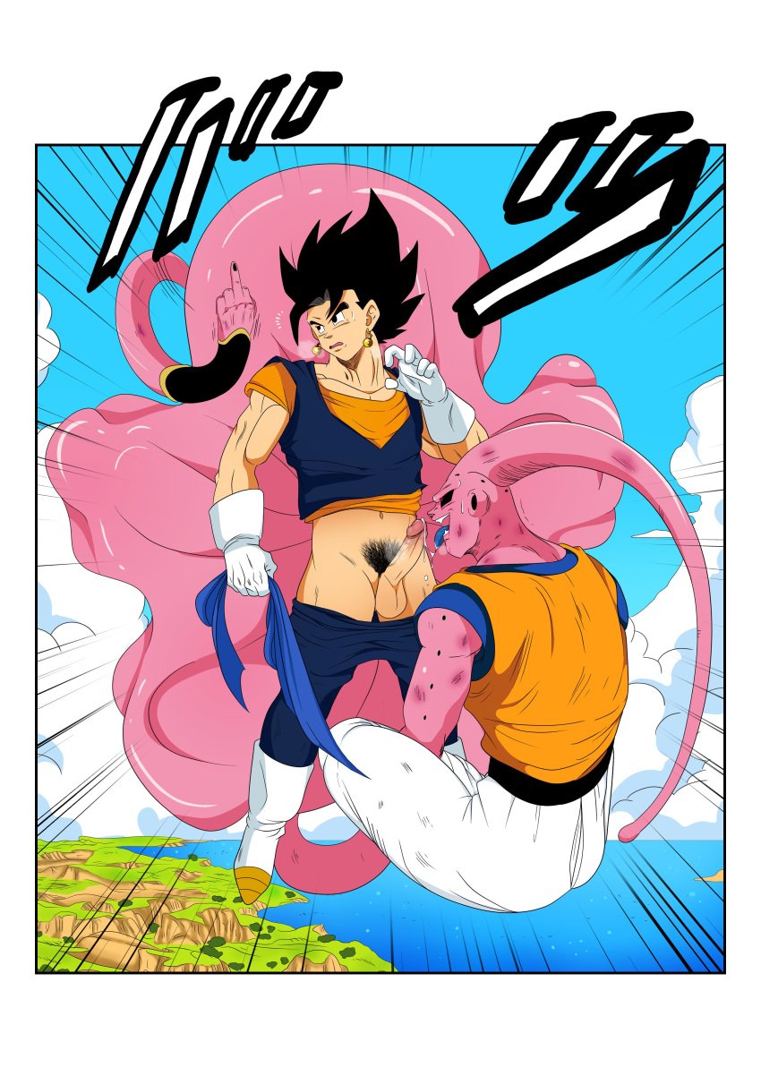 2boys absorption balls clothing dick dragon_ball dragon_ball_z erection gay gay_sex humanoid humiliation licking looking_at_another majin_buu majinbuusama male/male male_only outdoors penis pink_body pink_skin red_eyes sex sucking super_buu tagme testicles tongue vegito warrior