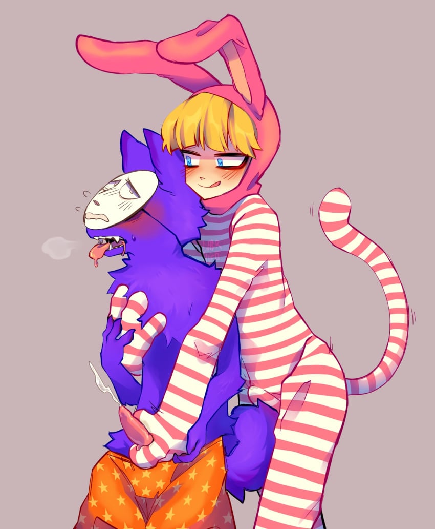 2boys anthro furry gay gay_handjob handjob human_on_anthro kedamono_(popee_the_performer) male male_only penis popee_(popee_the_performer) popee_the_performer sxckbug yaoi