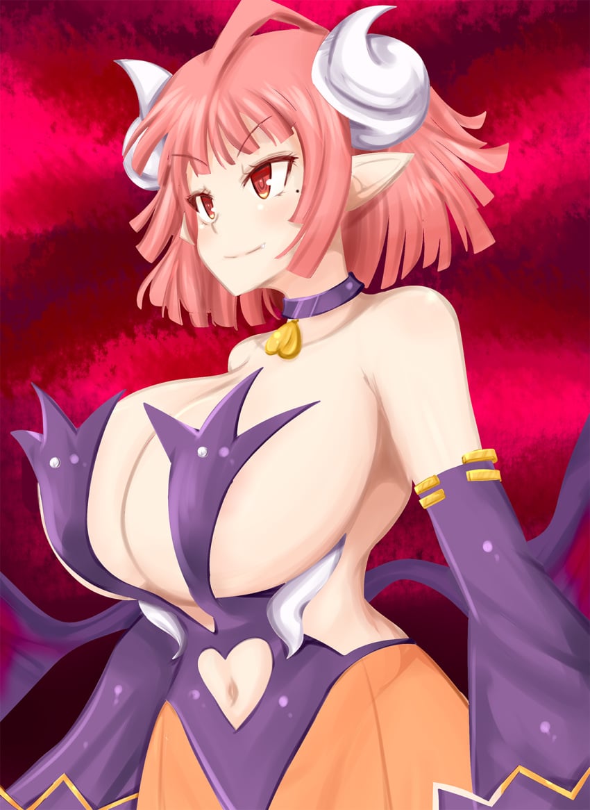 breasts cleavage demon demon_girl demon_horns huge_breasts la_pucelle_tactics large_breasts nippon_ichi_software overlord_priere priere skimpy_clothes unholysoul