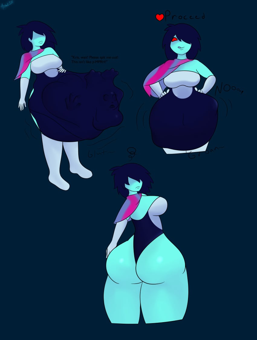 aged_up azuris_(artist) big_ass deltarune digestion expansion female/female female_pred female_prey kris_(deltarune) kris_female_(deltarune) kristi_(deltaglamour) noelle_holiday rule_63 vore