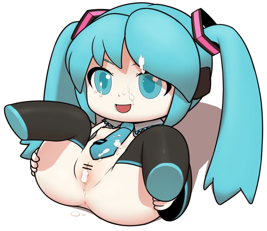 1girls anus breasts censored chibi chibi_only cum cumdrip detached_sleeves erotic_chibi facial female green_eyes green_hair hatsune_miku highres long_hair mikudayo necktie nipples nude open_mouth pixiv_464939 pussy simple_background small_breasts smile solo spread_legs tied_hair twintails ume_(noraneko) very_long_hair vocaloid white_background