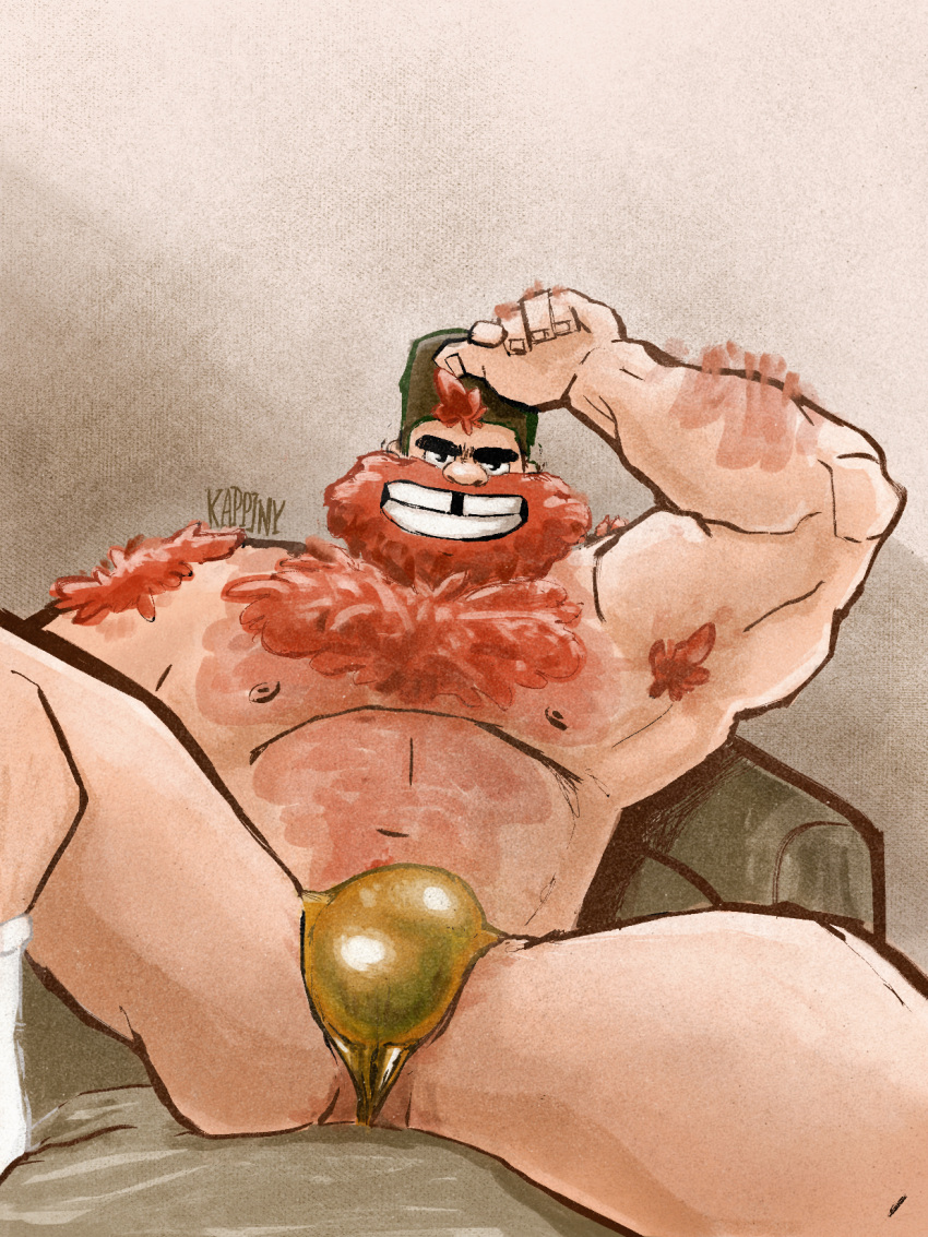 bara beard bulge bulge_through_clothing ginger ginger_hair gold_thong gravity_falls hairy hairy_armpits hairy_chest hairy_male kappiny male male_only manly_dan muscles thong underwear underwear_only