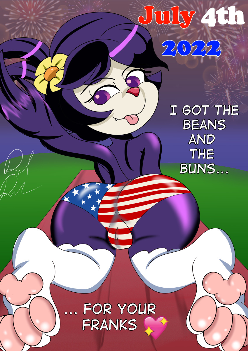 4th_of_july absurd_res animaniacs anime-aniacs anime_dot animedot anthro ass camel_toe canid canine devilishdouble dot_warner feet female hi_res mammal pawpads paws solo thedevilishdouble warner_brothers