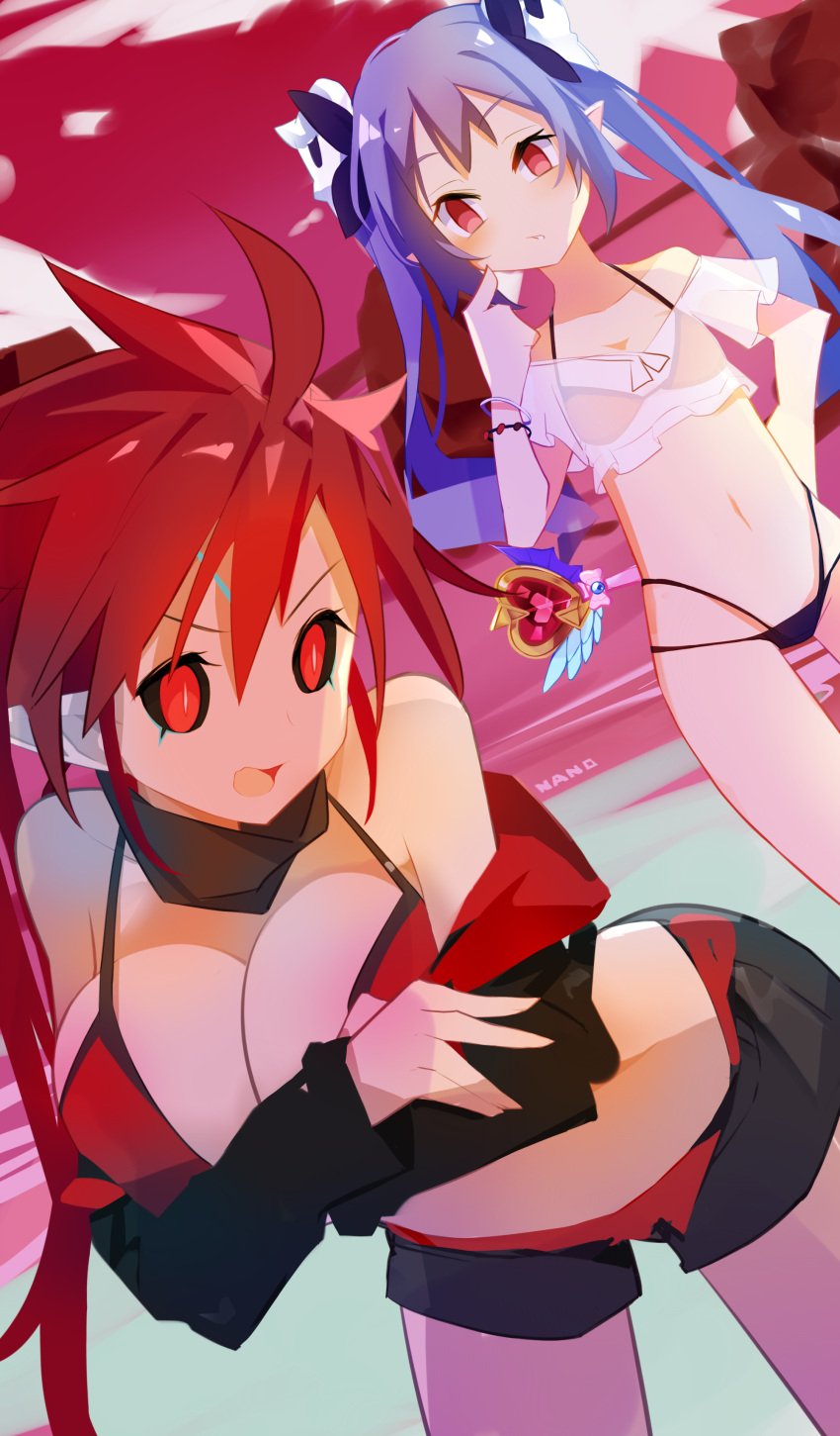 bikini bikini_bottom bikini_top breasts disgaea disgaea_5 genderswap_(mtf) killia_(disgaea) large_breasts majorita_(disgaea) nanozenzen nippon_ichi_software rule_63 small_breasts