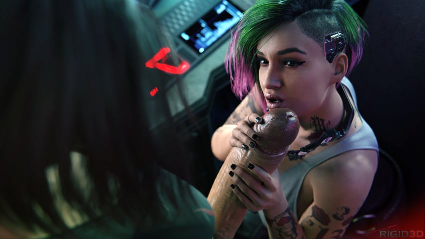 1futa 1girl1futa 1girls 3d 4k absurdres blender cyberpunk_2077 female futa_on_female futanari handjob highres huge_cock human judy_alvarez penis rigid3d v_(cyberpunk_2077) valerie_(cyberpunk_2077)