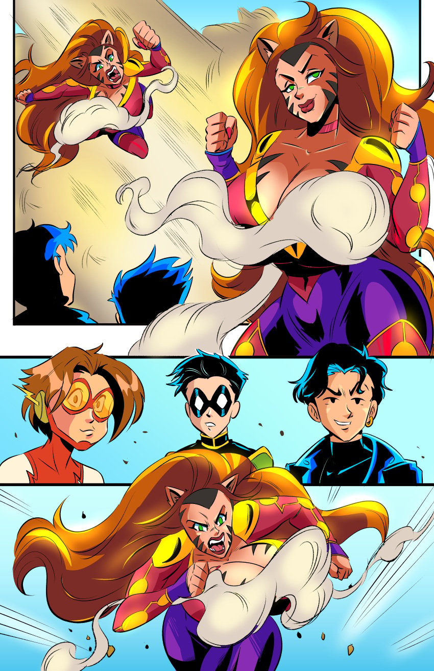 bart_allen conner_kent convenient_censoring dc dc_comics glassfish huge_breasts impulse kon-el male mighty_endowed nina_dowd robin_(dc) robin_(tim_drake) superboy superboy_(conner_kent) tim_drake young_justice