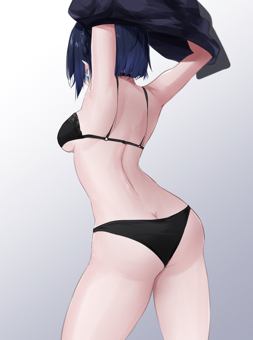 armpits arms_up back back_view bra feintheart721 genshin_impact milf panties shirt_removed side_view sideboob sunny721 tagme thick thick_thighs thighs underwear undressing yelan_(genshin_impact)