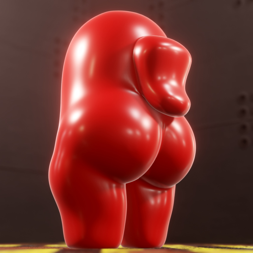 3d 3d_(artwork) ambiguous_gender amogus among_us anthro ass backpack big_ass big_butt blender blender_(software) bubble_ass bubble_butt clothing crewmate_(among_us) digital_media_(artwork) foxygrandpaa hi_res innersloth rear_view red_body rubber rubber_clothing rubber_suit solo thick_thighs video_games