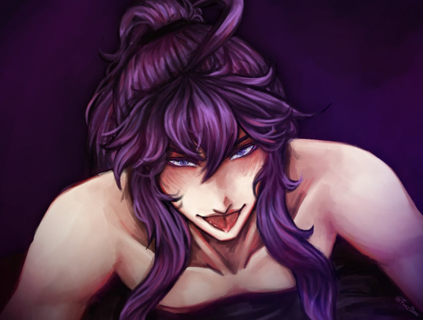 blue_eyes gakupo_kamui male purple_hair tongue_out vocaloid