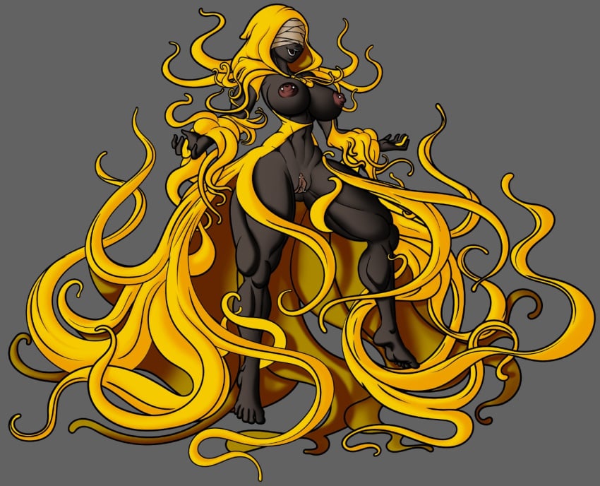 black_body cosmic_horror cthulhu_mythos deity eldritch_horror full_body goddess hastur humanoid literature nightmare_waifu nipple_piercing rashchaos simple_background tagme the_king_in_yellow