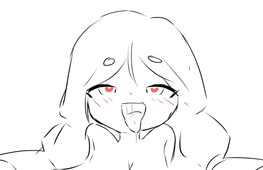 1girls brawl_stars colorless cum cum_in_mouth heart-shaped_pupils jessie_(brawl_stars) paromune showing_off sketch supercell tongue tongue_out young younger_female