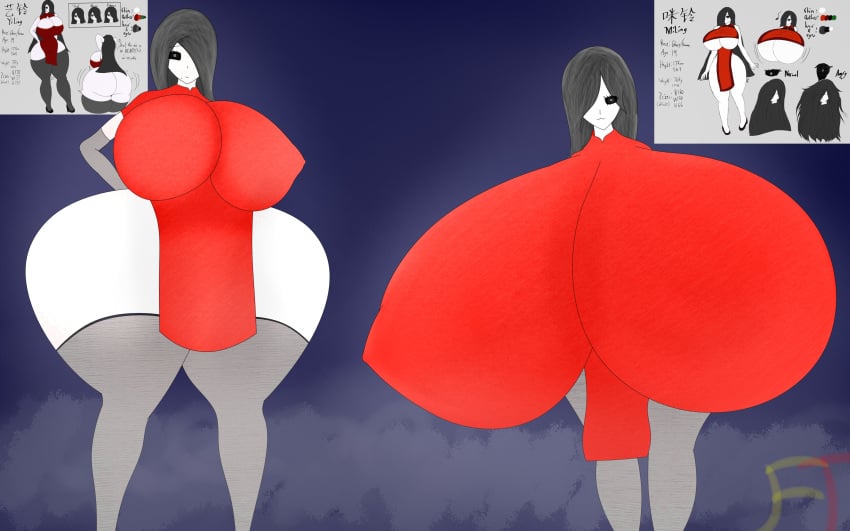 1girls big_thighs breasts chinese female fruittea ghost gigantic_breasts large_breasts thick_thighs white_skin