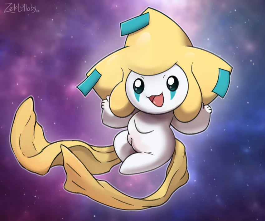 digital_media_(artwork) female genitals hi_res humanoid jirachi legendary_pokemon mammal night nintendo nude open_mouth pokémon_(species) pokemon pokemon_(species) pussy smile solo star video_games zeklullaby