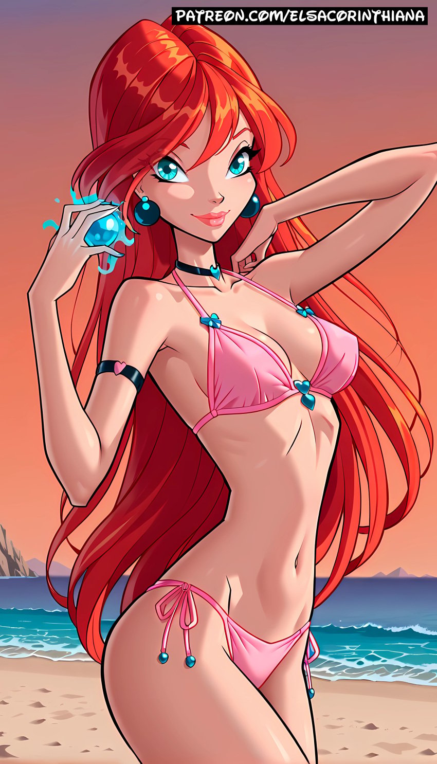 1girls 4kids_entertainment adult adult_female ai_generated beach bikini bloom bloom_(winx_club) blue_eyes cyan_eyes elsacorinthiana exposed_midriff exposed_shoulders exposed_torso female female_only heat horny horny_face horny_female hourglass_figure long_hair looking_at_viewer magic magical_girl medium_boobs medium_breasts midriff navel nickelodeon nipples outdoor_nudity outdoors patreon patreon_link patreon_url pink_bikini rainbow_(animation_studio) realistic red_hair red_hair_female sea_background sfw shoulders skin solo standing sunny_beach sunset thong thong_bikini uncensored white-skinned_female white_skin winx_club