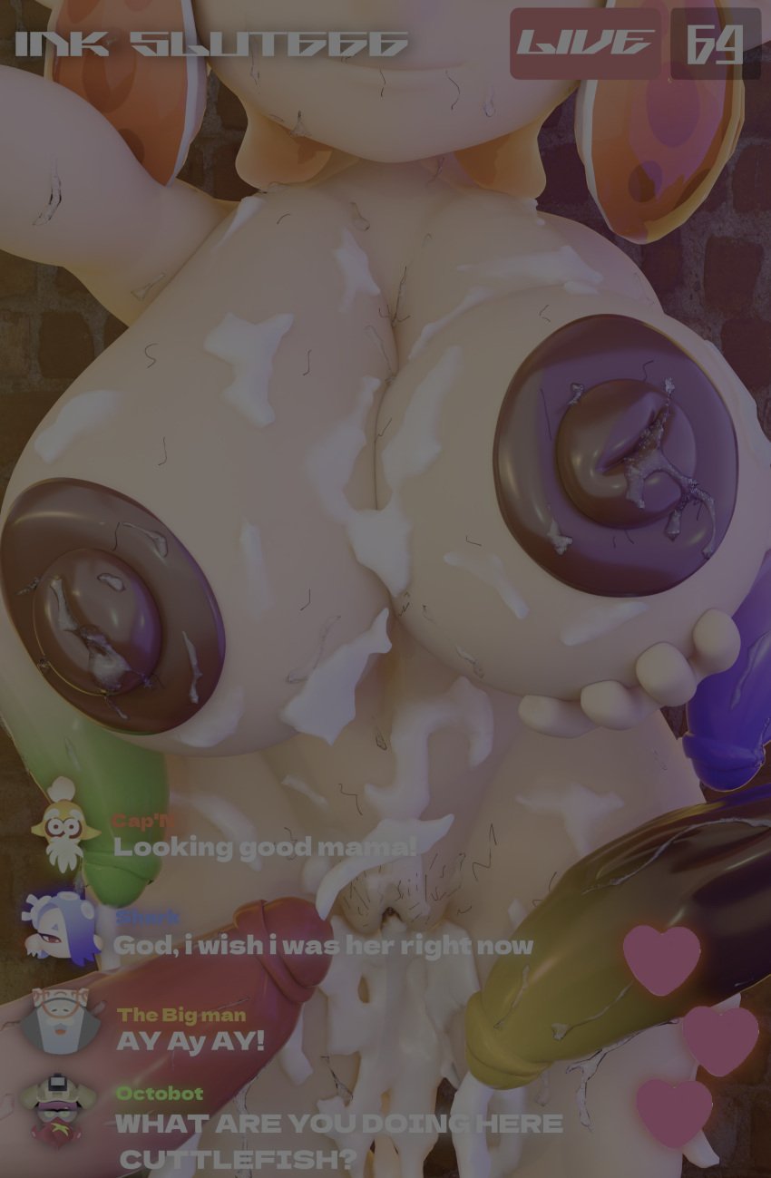 3d 3d_model 3d_render alley big_ass big_breasts big_penis bitch blender breasts charlie_(grey_impact) cum cum_in_pussy cybergunart dripping_cum grabbing_own_breast hair huge_breasts inkling inkling_girl livestream orange_eyes orange_hair penis pussy slutty_pose splatoon splatoon_(series) splatoon_2 splatoon_3 streaming sweat white_hair