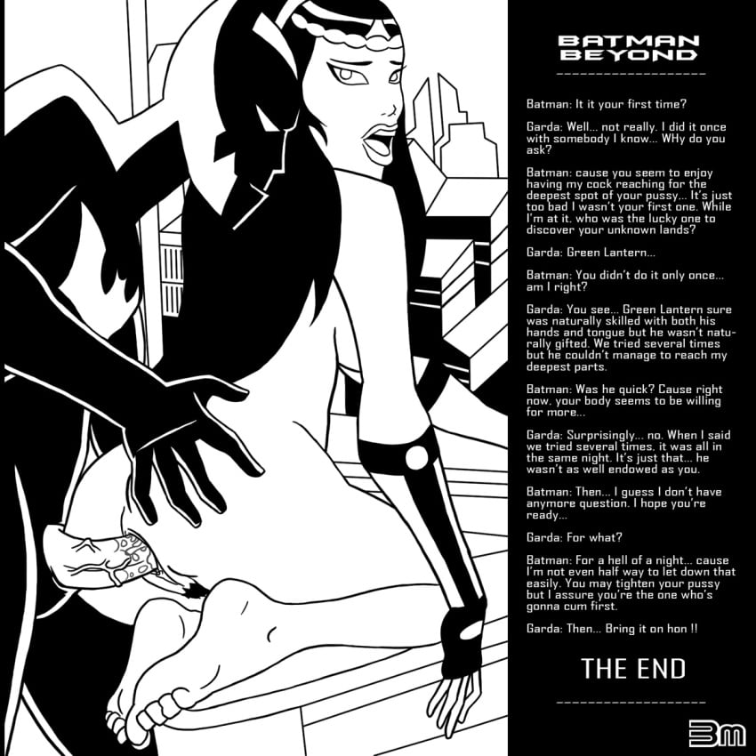 31indm4ster barda_free batman batman_(series) batman_(terry_mcginnis) batman_beyond big_barda dc_comics dcau justice_league_unlimited male male/female mister_miracle_(series) monochrome straight terry_mcginnis