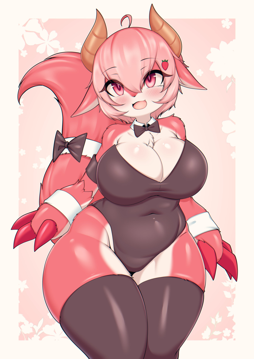 anthro big_breasts breasts clothed dragon female strawberry_dragon tagme tailzkim thick_thighs wide_hips