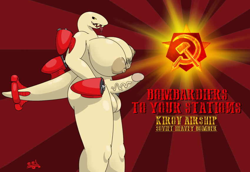 1futa 2021 aircraft aircraft_humanoid airship anthro ass balls big_breasts big_nipples big_penis black_sclera breasts circumcised command_and_conquer digital_media_(artwork) eel_(artist) english_text erection futanari genitals gynomorph hand_on_hip hi_res holding_breast huge_breasts humanoid_genitalia humanoid_penis intersex kirov_airship living_aircraft living_machine living_vehicle logo machine nipples not_furry nude penis propellers pupils red_alert_(series) red_alert_(video_games) red_alert_2 russian shaded side_boob side_view simple_background solo soviet_union standing text tongue tongue_out vehicle vein veiny_penis video_games yellow_pupils