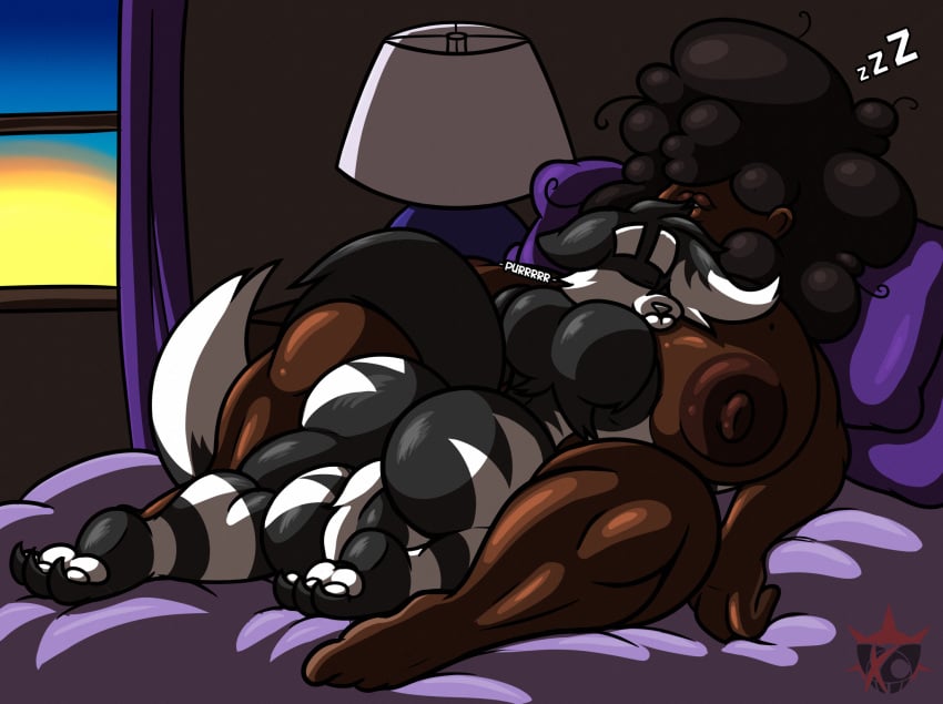 afro anthro ass balls bed bedhead big_balls big_breasts big_butt black_body black_fur breasts closed_eyes cuddling dark_body dark_skin digital_drawing_(artwork) digital_media_(artwork) duo edwin_inculous_(character) embrace felid feline felis female fur furniture genitals hair hi_res human lips litten lying male male/female mammal messy_hair mr._ink multicolored_body multicolored_fur nintendo nipples nude on_bed pokémon_(species) pokemon poofy_hair purring simple_background sleeping smile text thick_lips thick_thighs venus_(mr.ink) video_games white_body white_fur