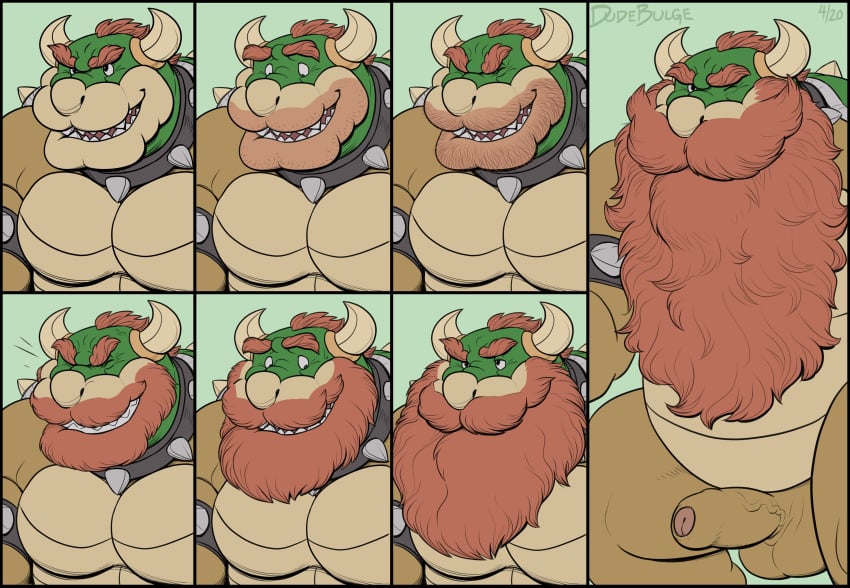 absurd_res anthro_only balls beard beard_growth bowser dudebulge facial_hair foreskin genitals hi_res horn humanoid_genitalia humanoid_penis koopa long_beard male male_only mario_(series) nintendo nude penis scalie shell solo spike_(disambiguation) video_games