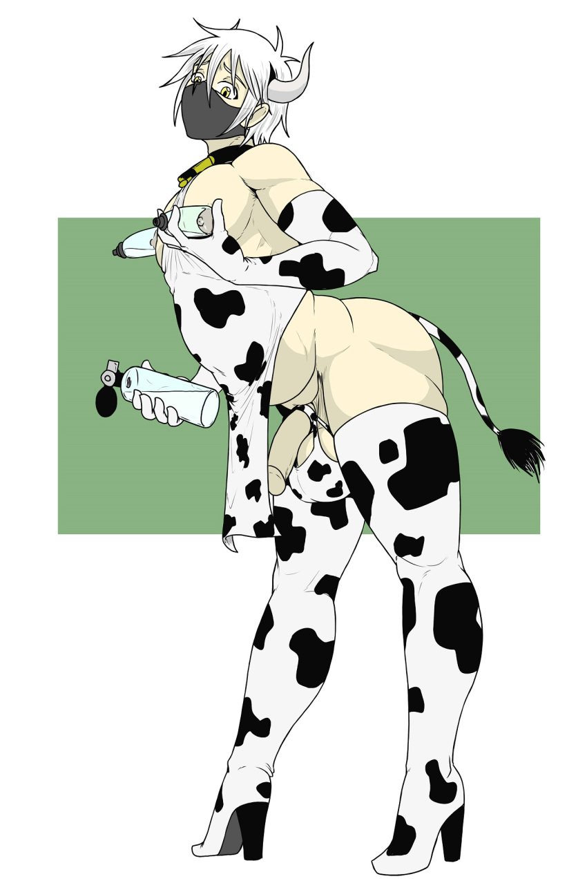 1boy ball_bra big_balls chubby_male cow_horns cow_print cow_tail cowbell death_guard flaccid high_heels imperium_of_man kiahl light_skin lobsterkiahl male male_lactation male_only masked masked_male milk_bottle milk_squirt milking milking_machine mortarion_(warhammer_40k) oversized_balls primarch standing warhammer_(franchise) warhammer_40k